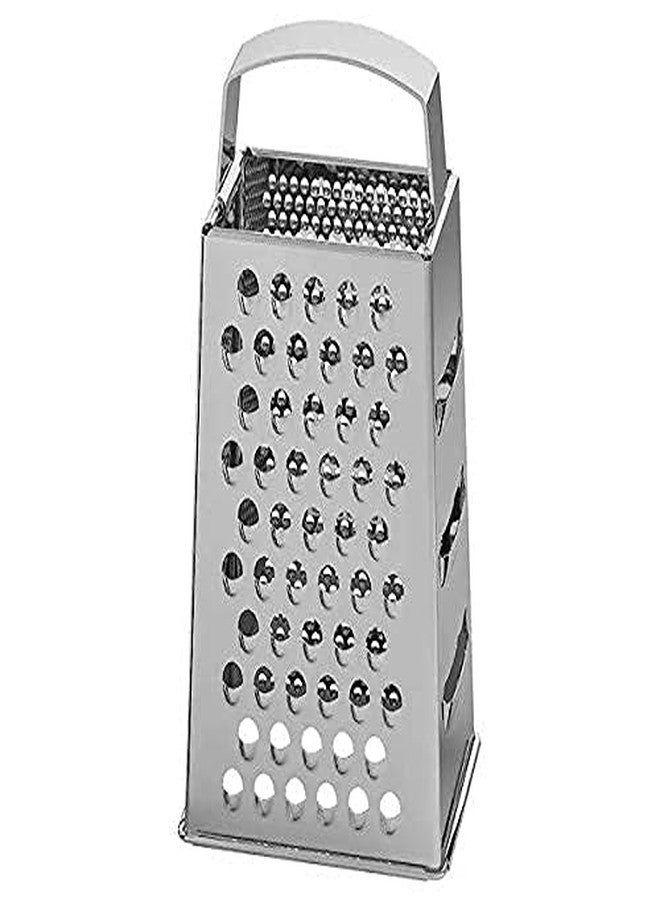 SHOPEE Branded Steel 5 in 1 Grater and Slicer with 4 Sides for Cheese, Vegetables, Ginger, Garlic (Silver) - Image 3